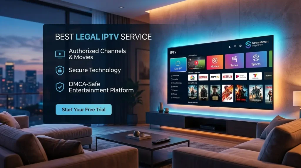Professional DMCA compliant IPTV streaming service on smart TV